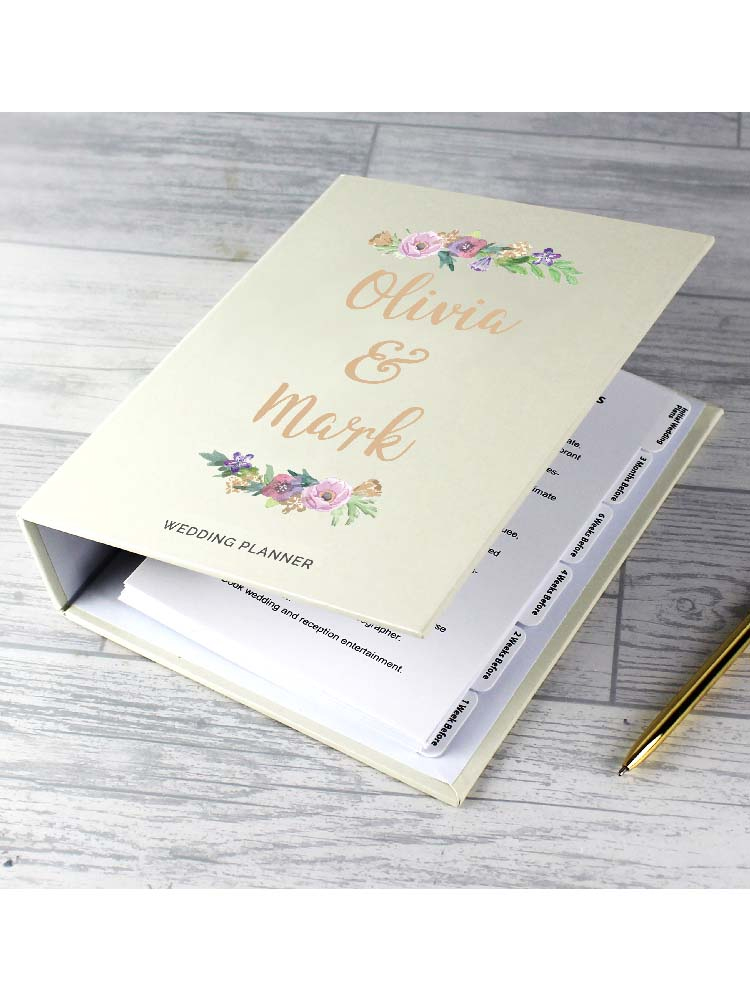 Personalised Floral Watercolour Wedding Planner