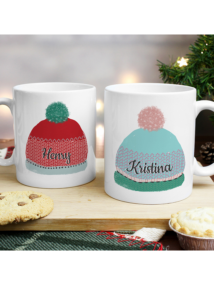 Personalised Woolly Hats Mug Set