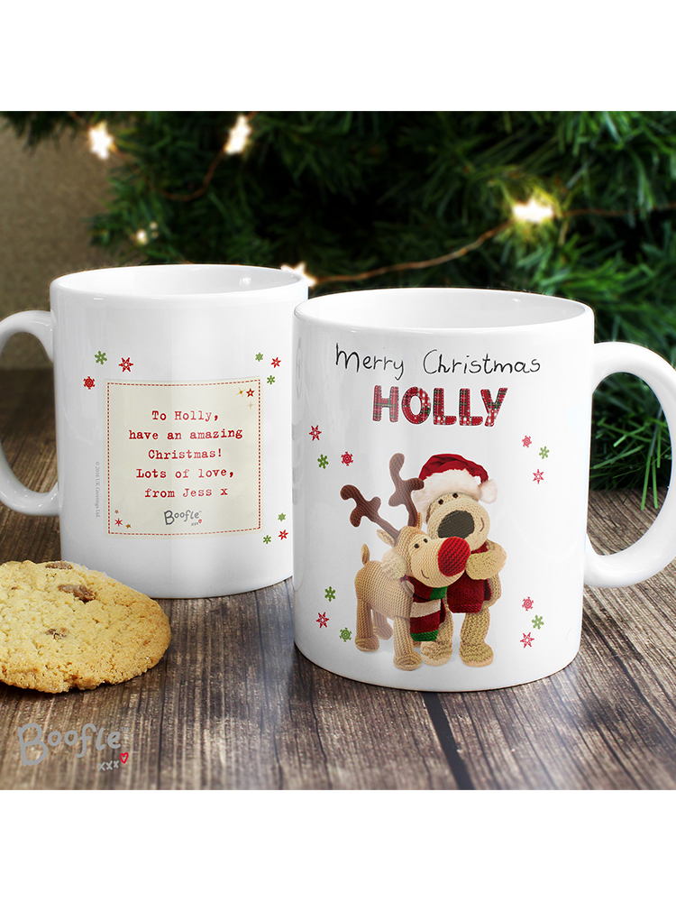 Personalised Boofle Christmas Reindeer Mug