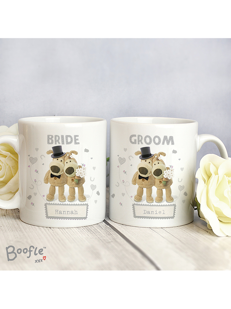 Personalised Boofle Wedding Couple Mug Set