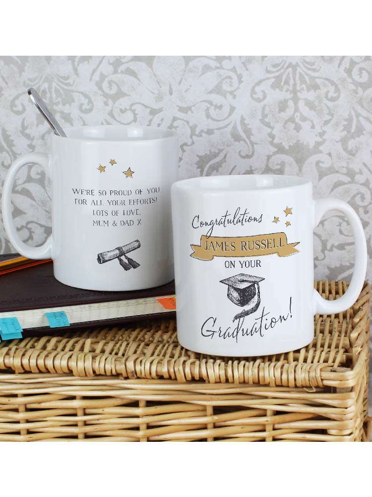 Personalised Gold Star Graduation Mug