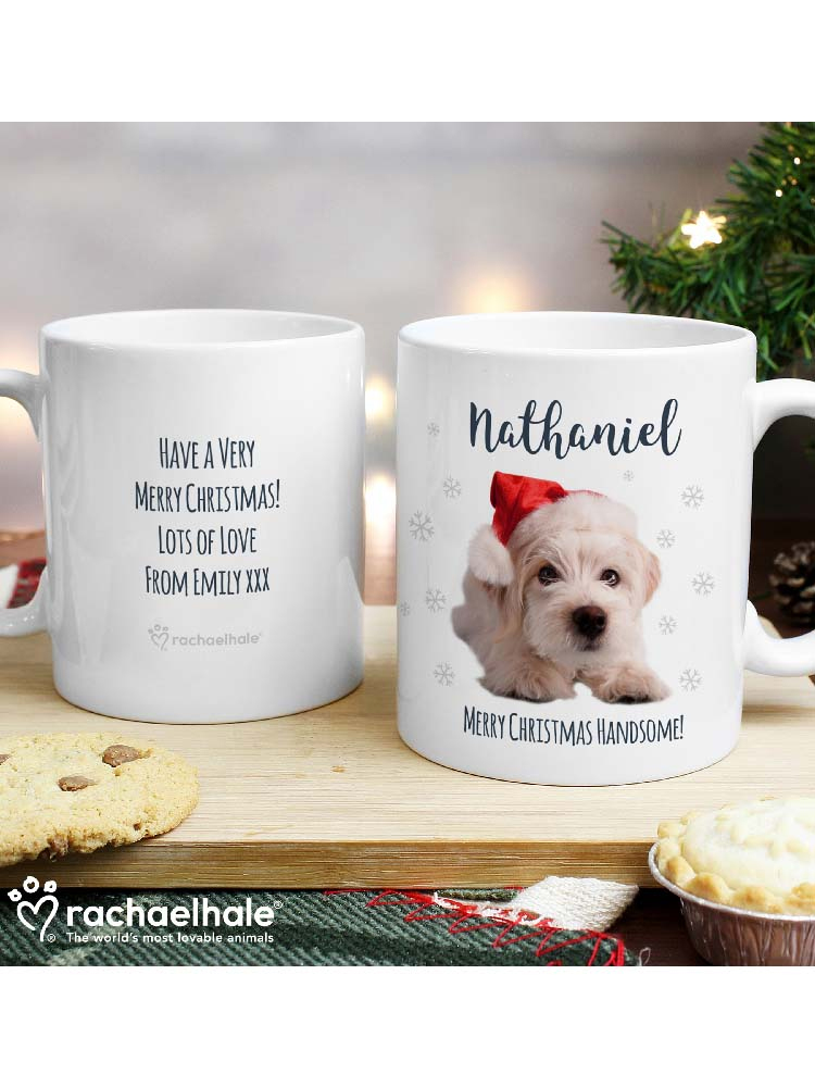 Personalised Rachael Hale Christmas Terrier Dog Mug