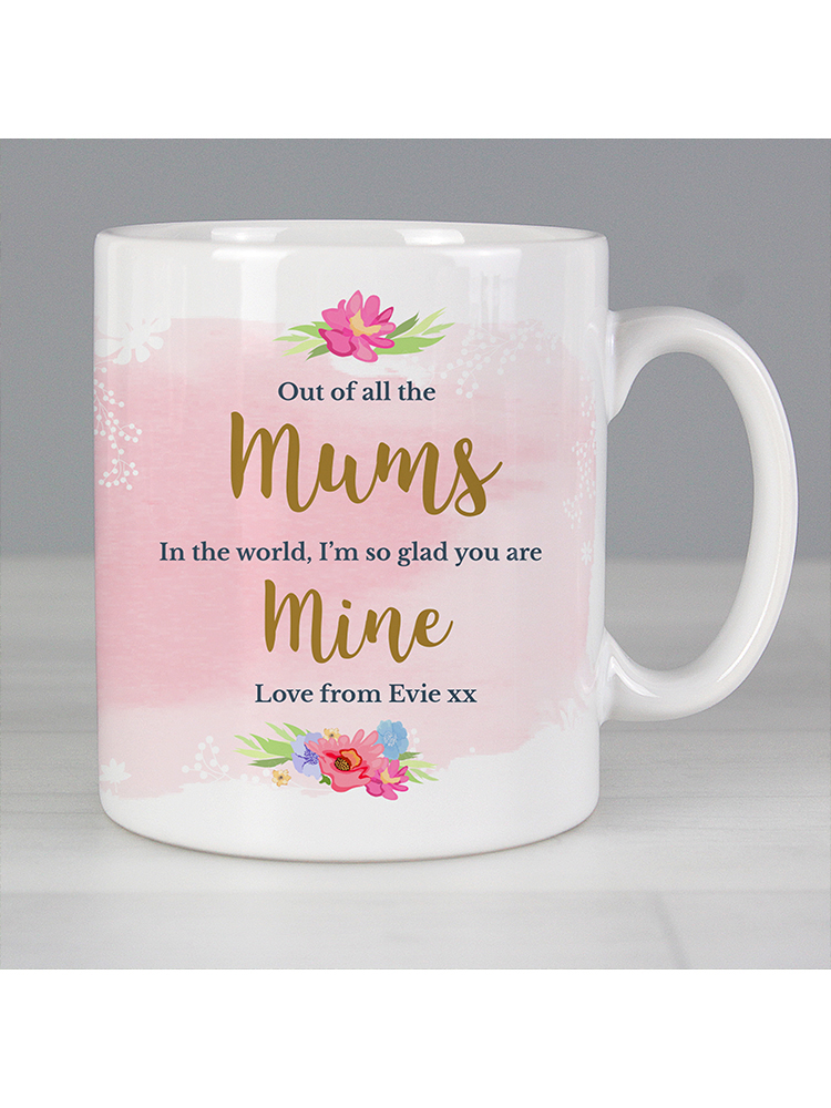 Personalised Floral Watercolour Mug