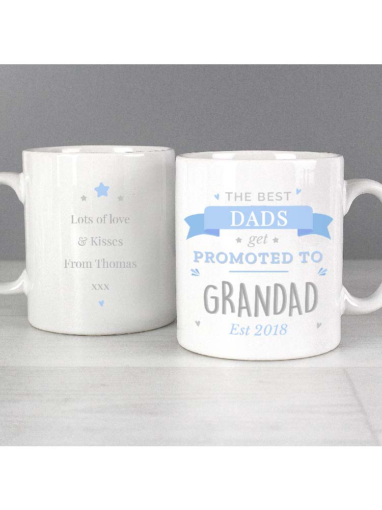 Personalised Blue Promoted to Mug