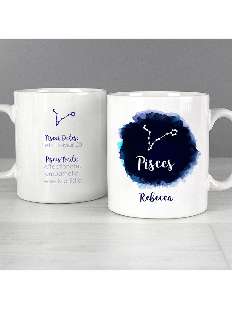 Personalised Pisces Zodiac Star Sign Mug (February 19th - March 20th)