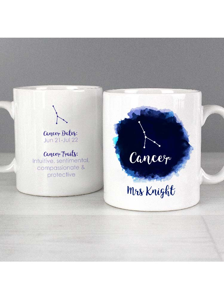 Personalised Cancer Zodiac Star Sign Mug (June 21st - July 22nd)