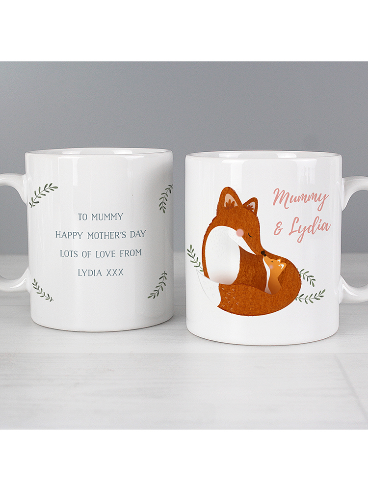 Personalised Mummy and Me Fox Mug