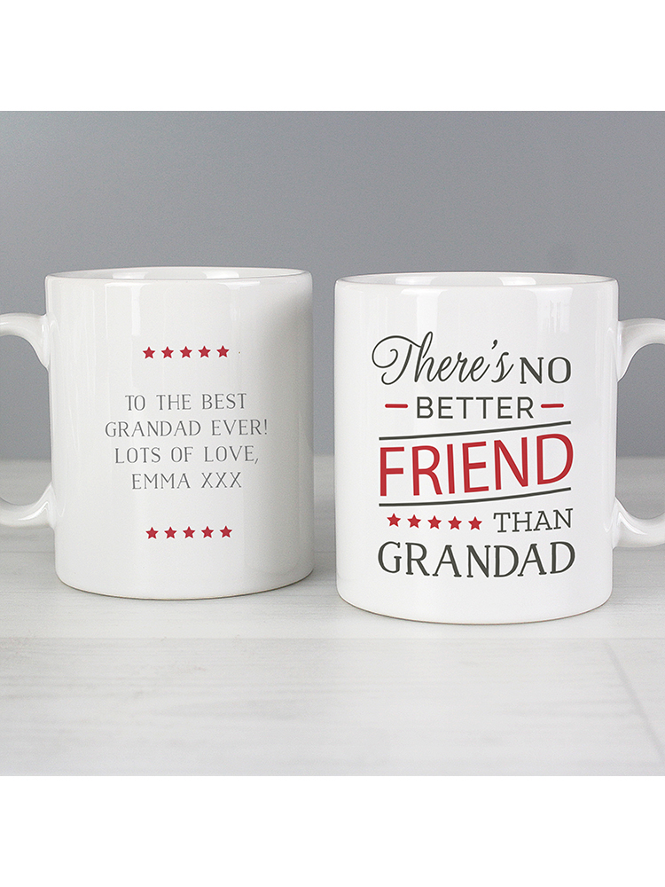 Personalised 'No Better Friend Than Grandad' Mug