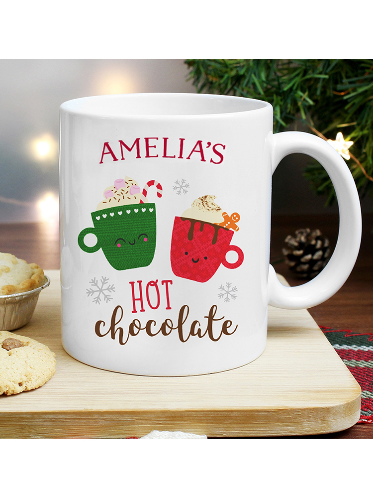 Personalised Cute Christmas Hot Chocolate Mug