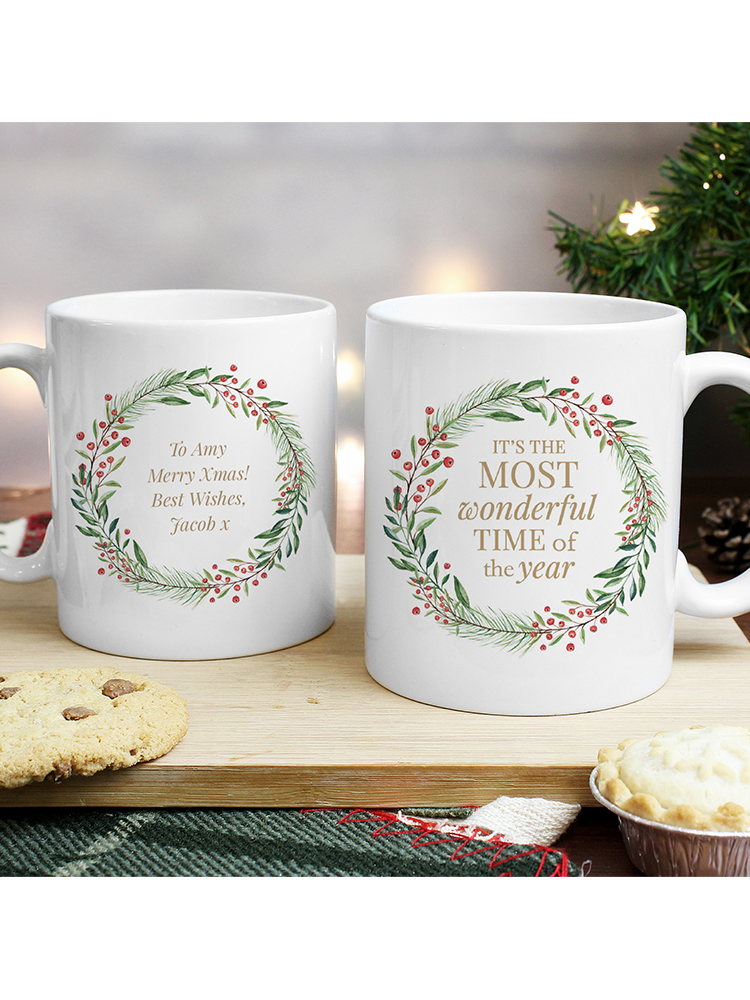 Personalised 'Wonderful Time of The Year' Christmas Mug