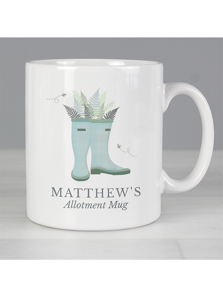 Personalised Blue Wellies Mug