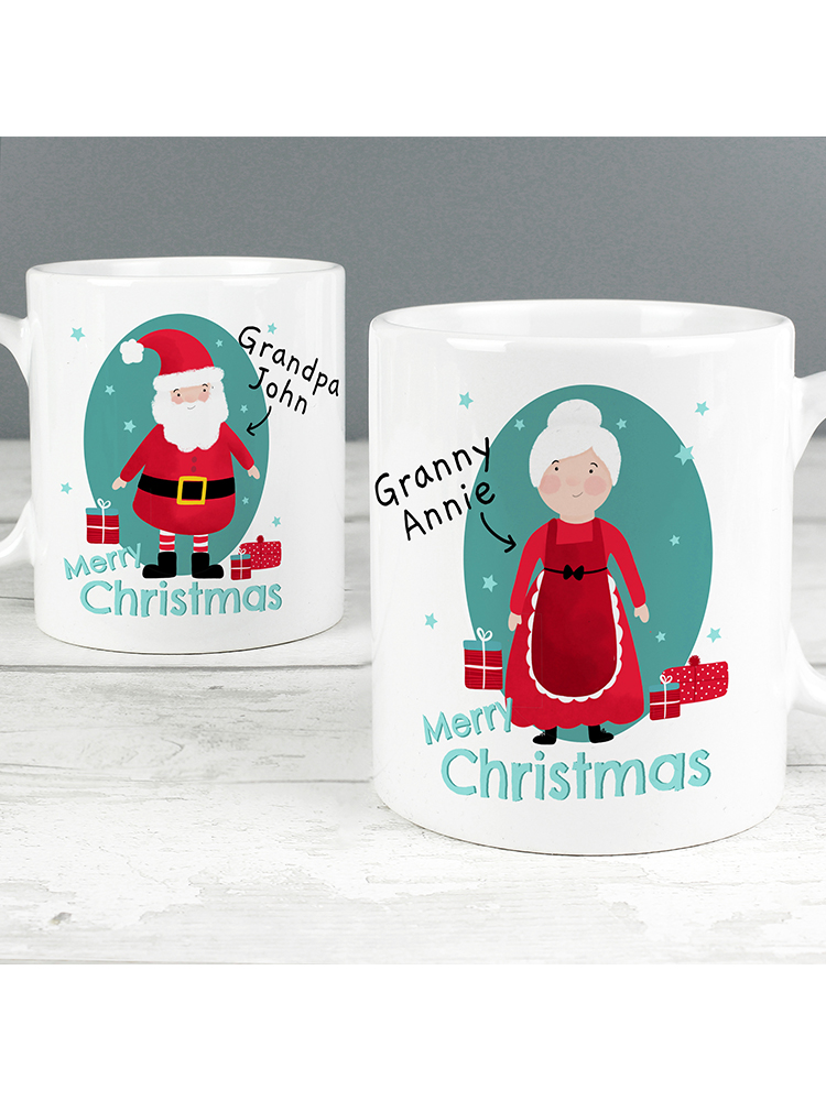 Personalised Mr & Mrs Claus Mug Set
