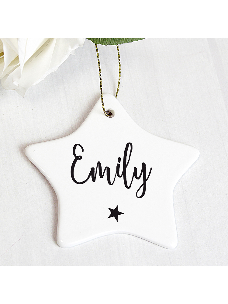 Personalised Name Ceramic Star Decoration