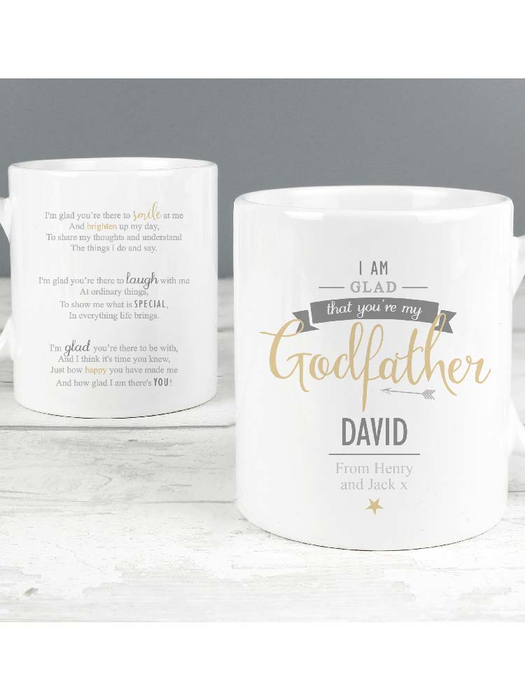 Personalised I Am Glad... Godfather Mug