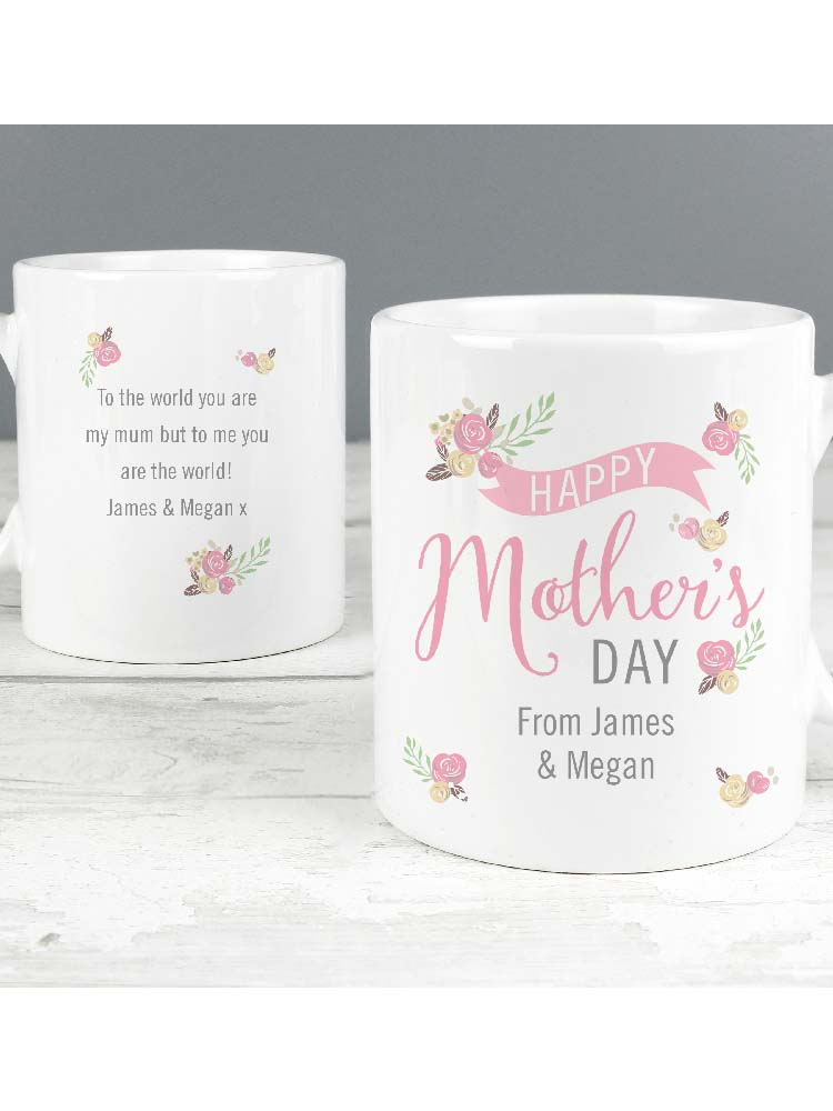 Personalised Floral Bouquet Mothers Day Mug