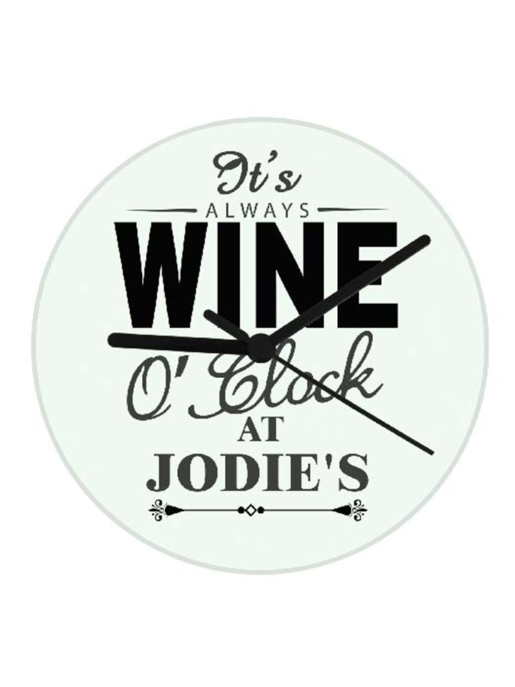 Personalised Wine O'Clock Clock