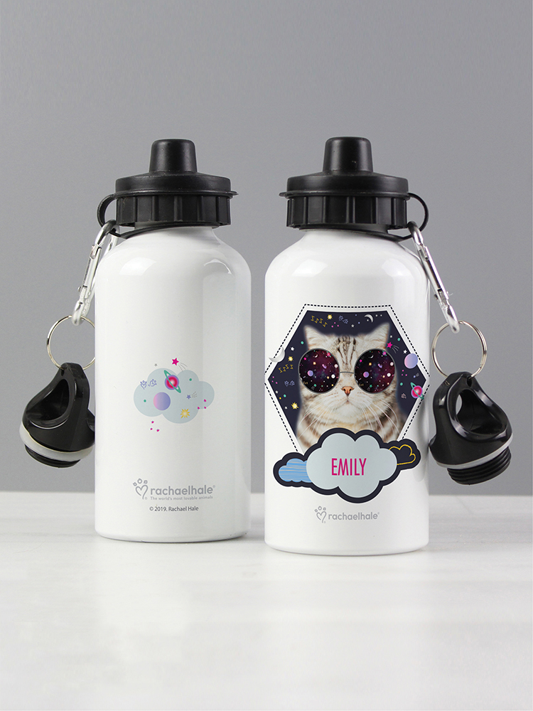 Personalised Rachael Hale Space Cat Drinks Bottle