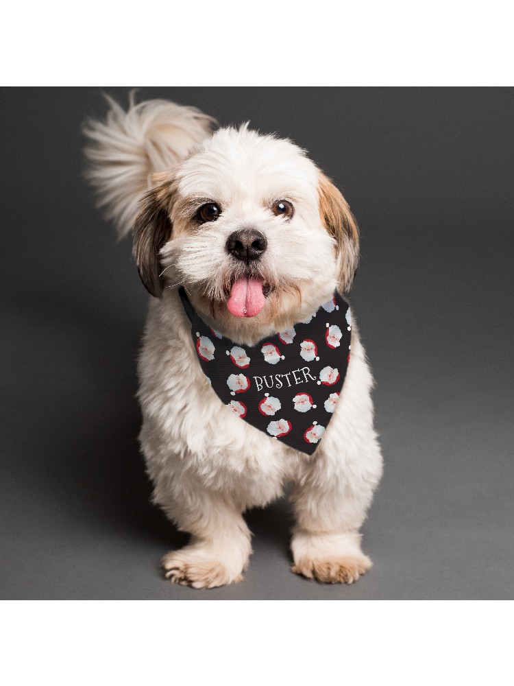 Personalised Santa Black Dog Bandana