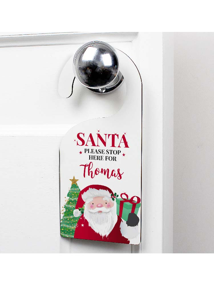 Personalised Santa Stop Here Door Hanger