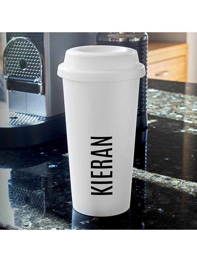 Personalised Name Double Walled Travel Mug