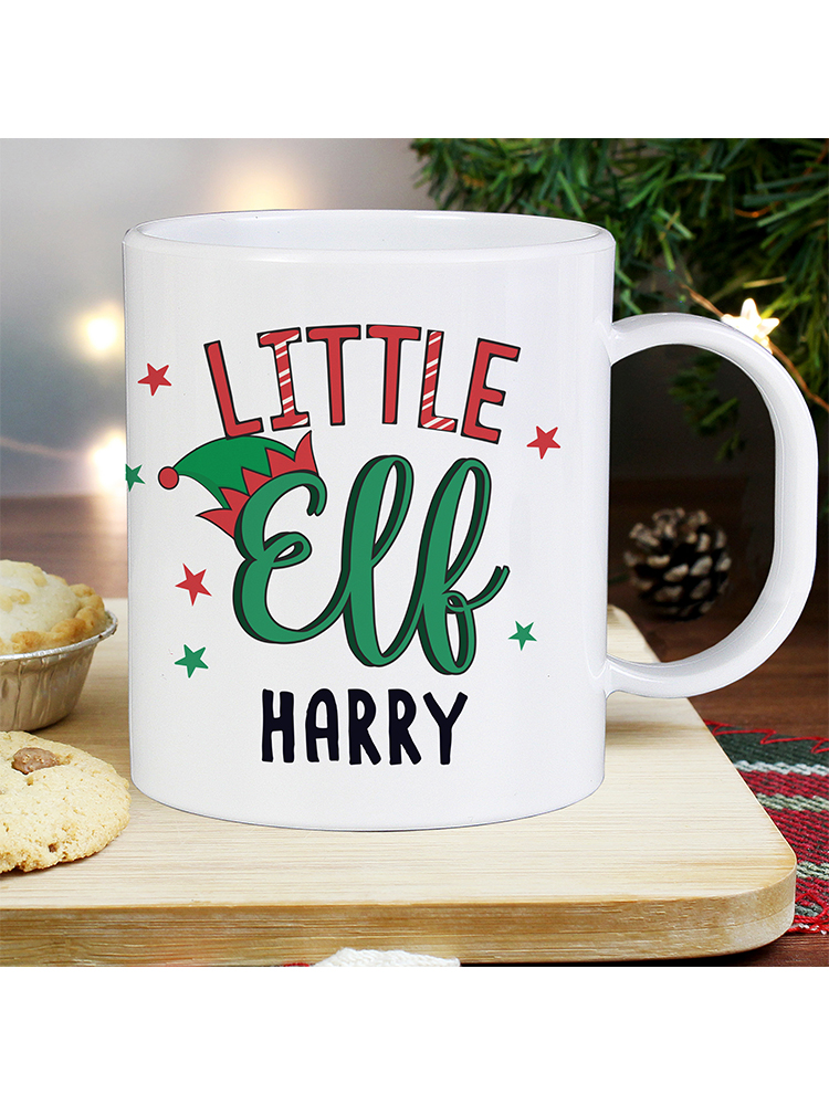 Personalised Little Elf Plastic Mug