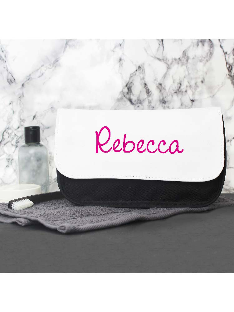 Personalised Pink Name Island Make Up Bag