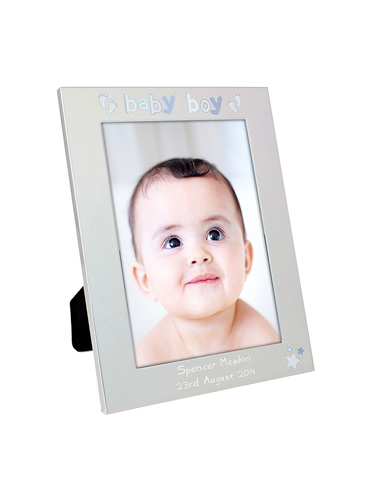 Personalised Silver 5x7 Baby Boy Photo Frame