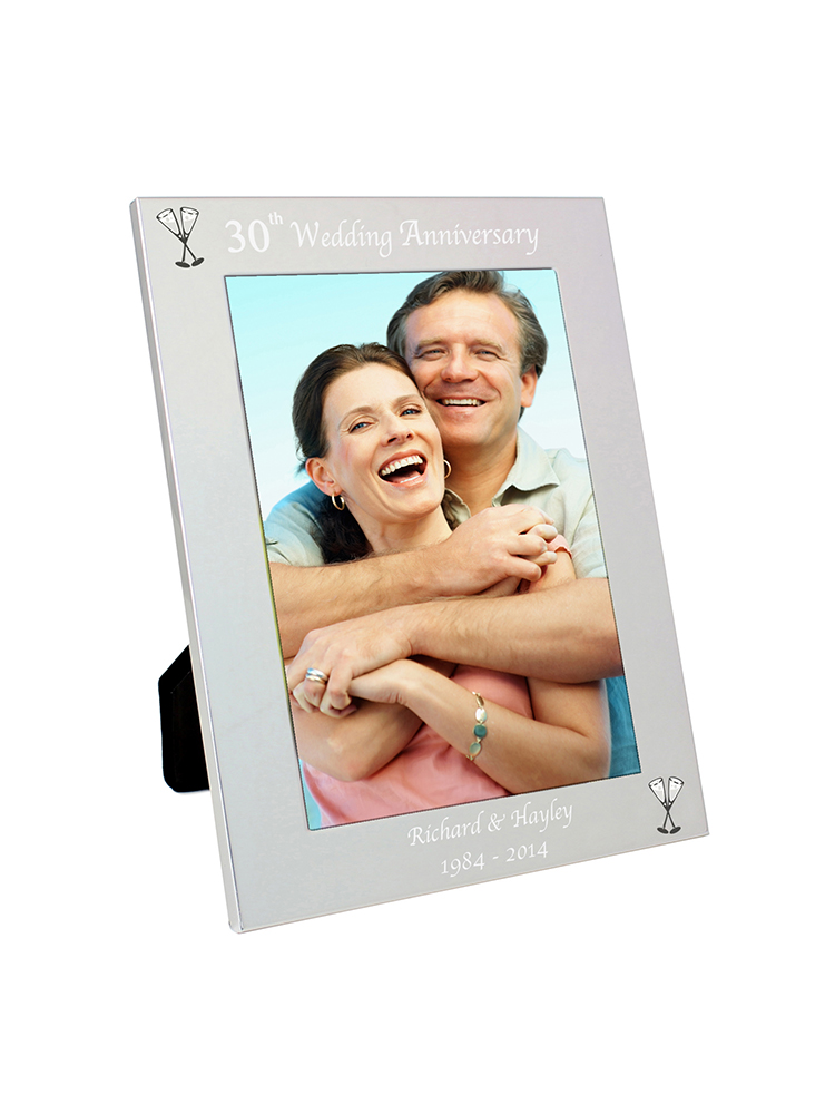 Personalised Silver 5x7 30th Wedding Anniversary Photo Frame