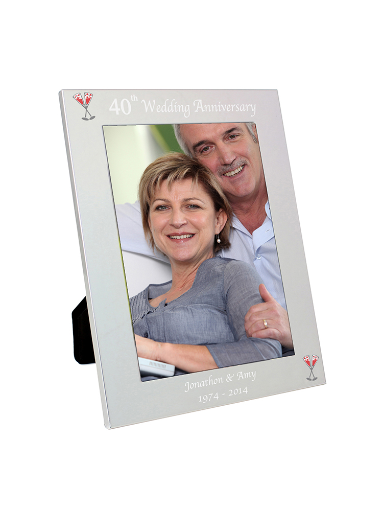 Personalised Silver 5x7 40th Wedding Anniversary Photo Frame