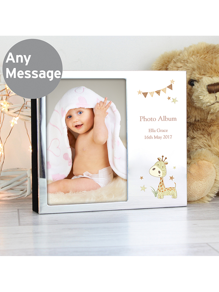 Personalised Hessian Giraffe 6x4 Photo Frame Album