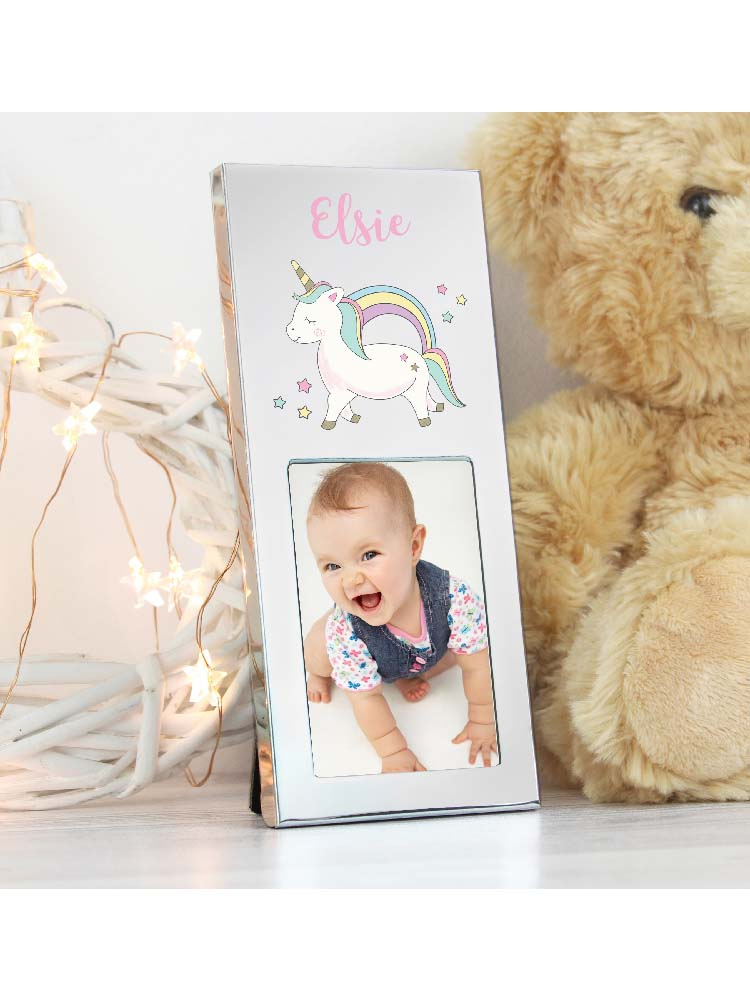 Personalised  Baby Unicorn 3"x2" Photo Frame