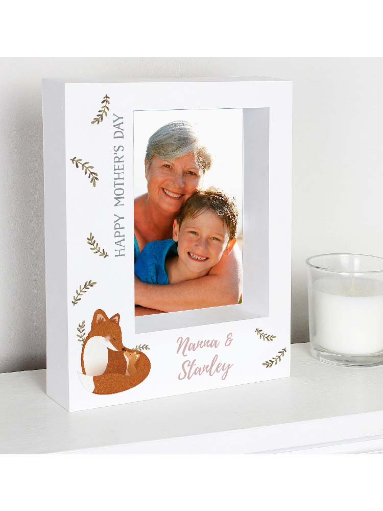 Personalised Mummy and Me Fox 7"x5" Box Photo Frame