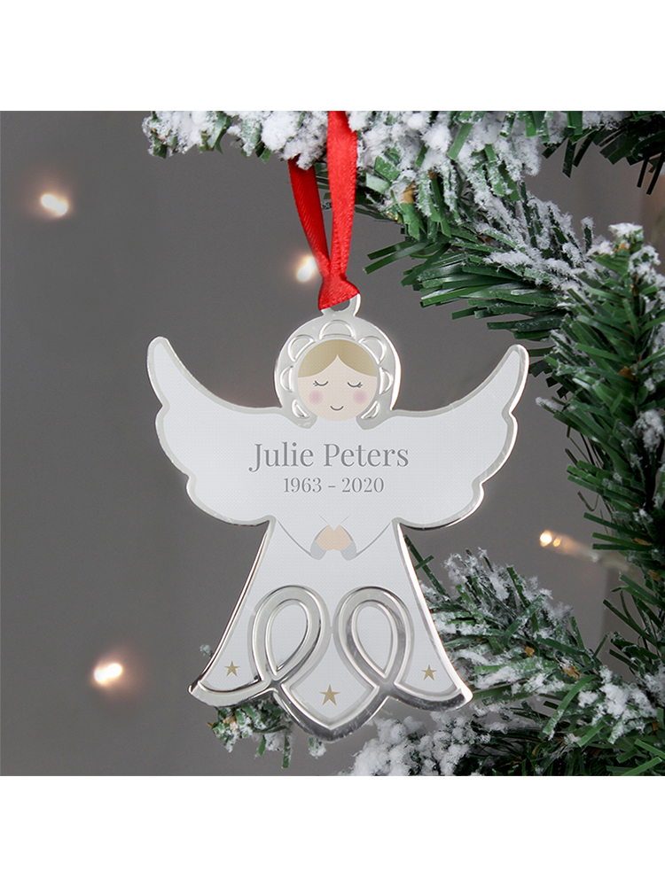 Personalised Memorial Angel Metal Decoration