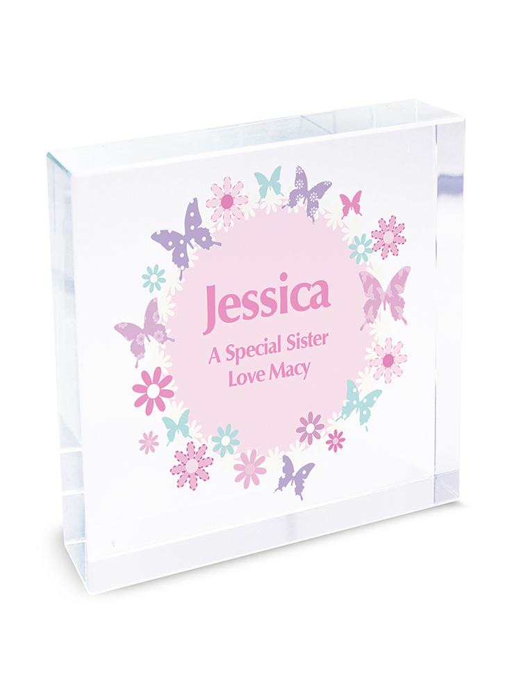 Personalised Butterfly Large Crystal Token