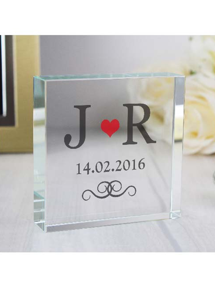 Personalised Red Monogram Large Crystal Token