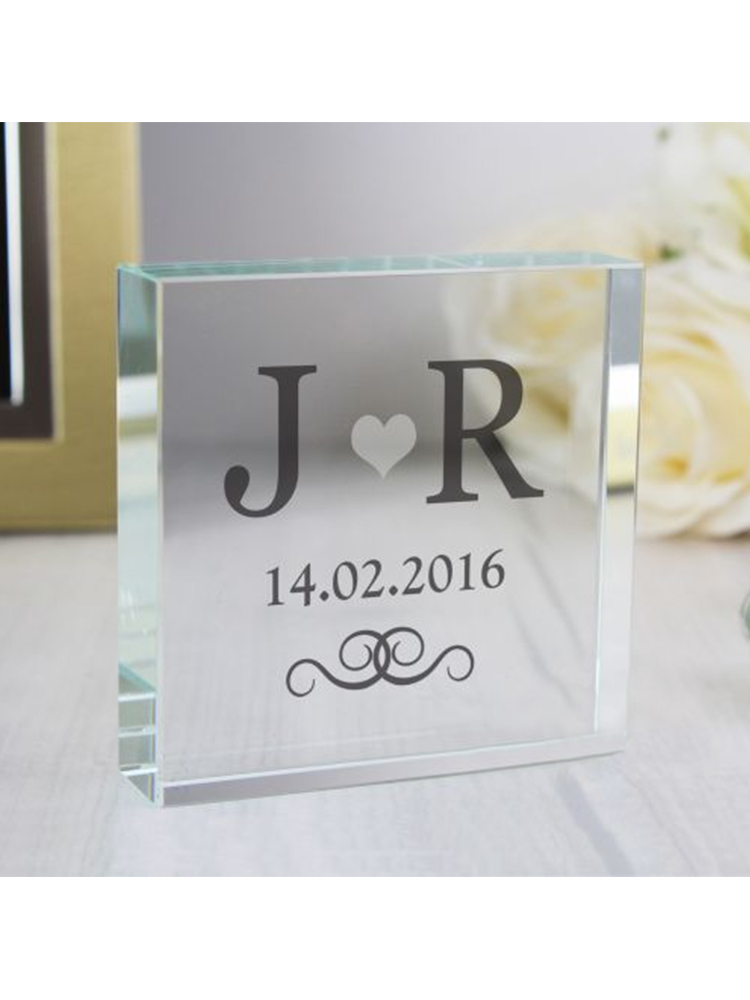 Personalised Silver Monogram Large Crystal Token