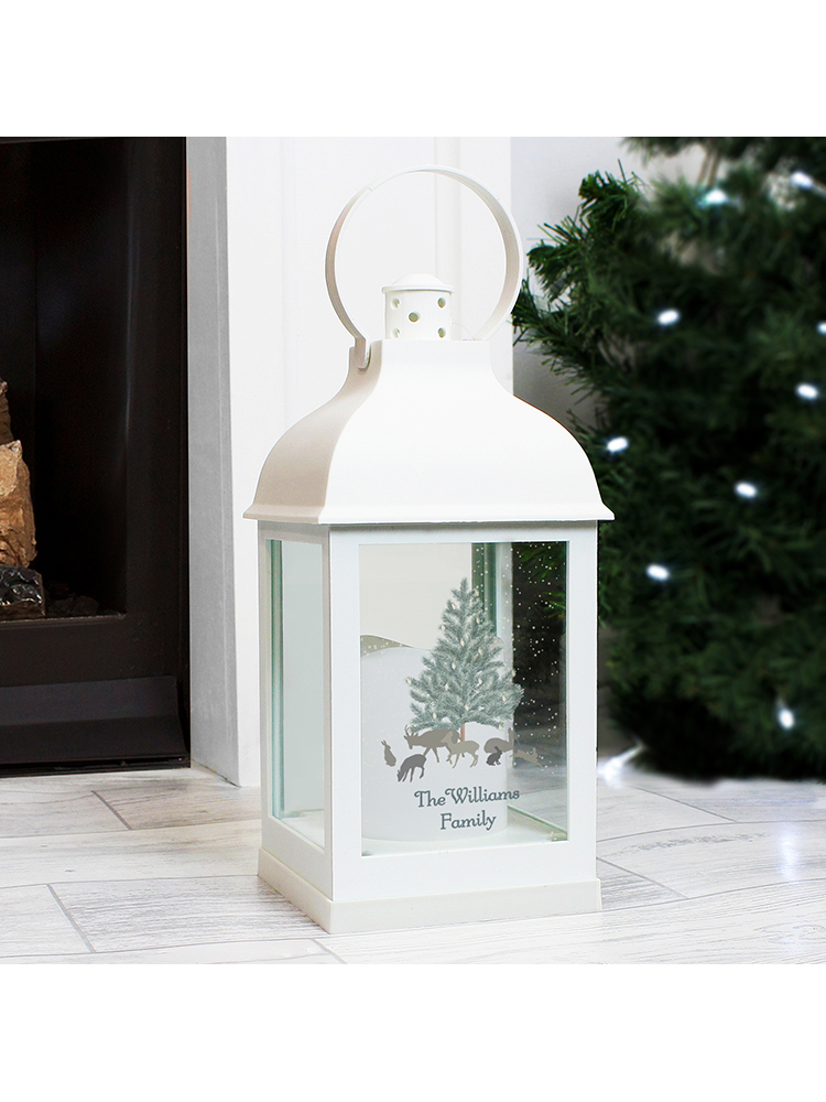 Personalised A Winter's Night White Lantern