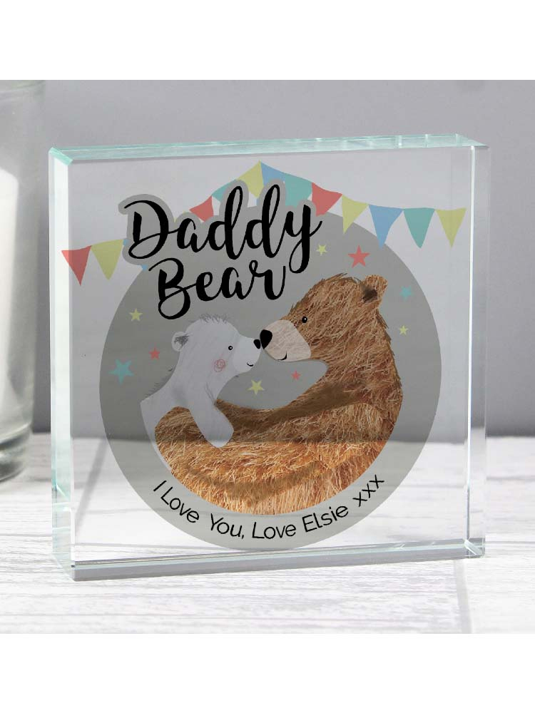 Personalised Daddy Bear Crystal Token