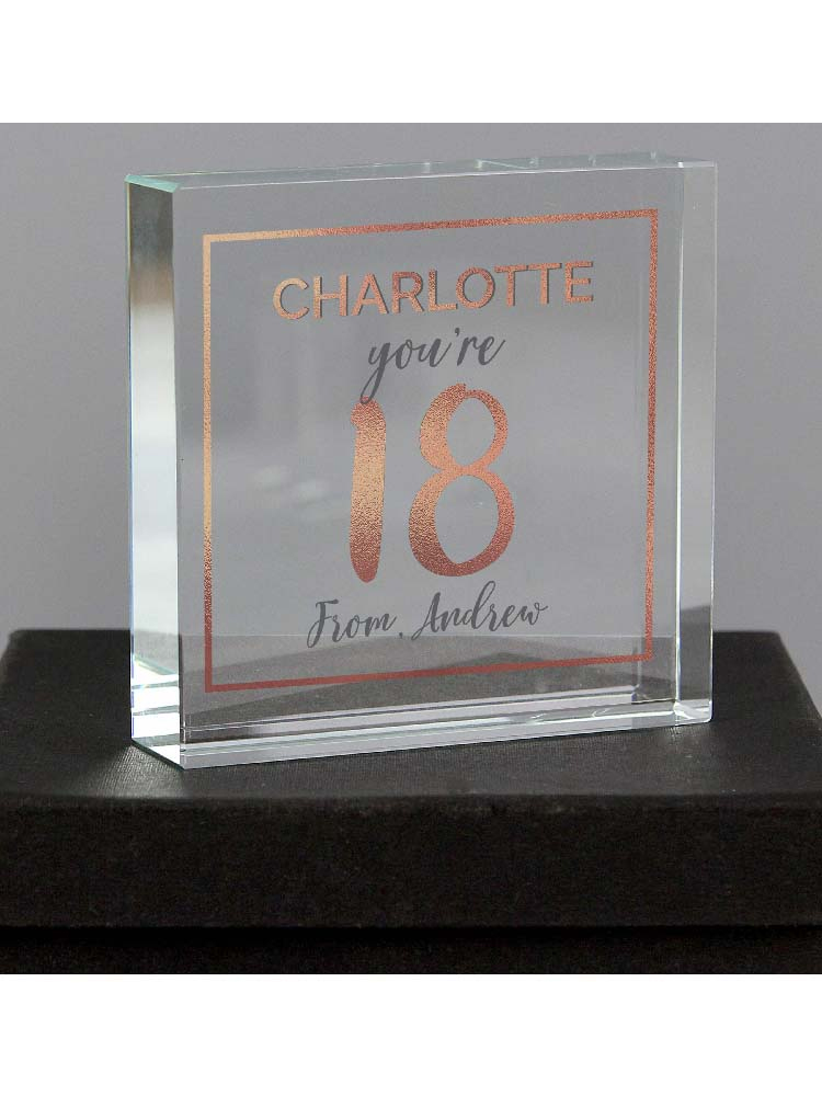 Personalised Birthday Rose Gold Crystal Token