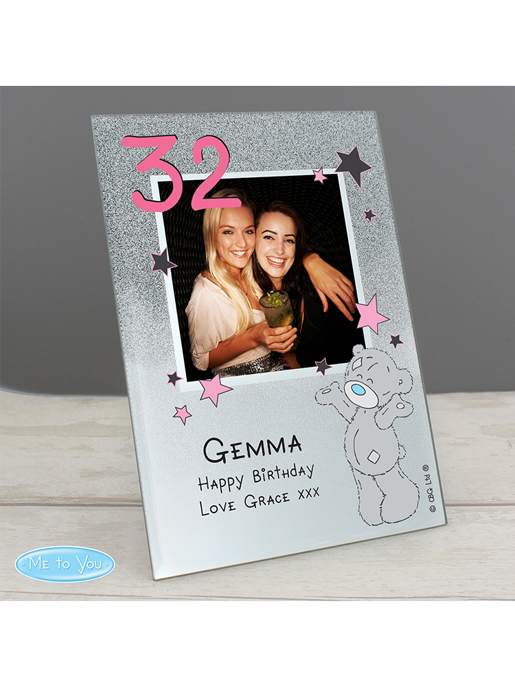 Personalised Me To You Sparkle & Shine 4"x4" Glitter Glass Photo Frame
