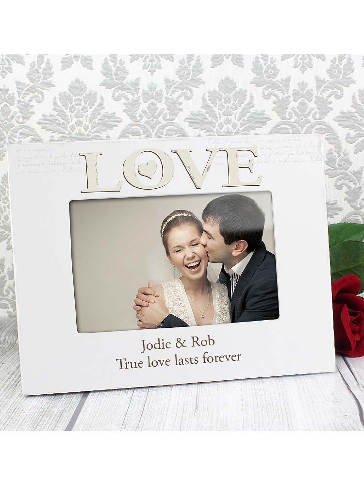 Personalised Love White 6"x4" Photo Frame