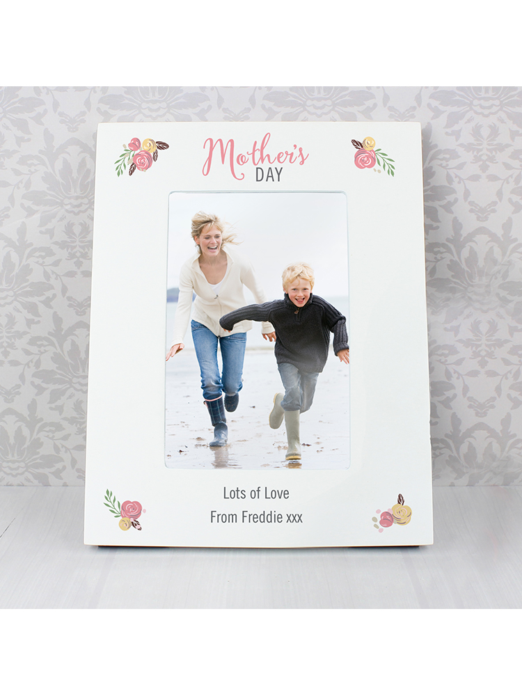 Personalised Floral Bouquet Mothers Day 6"x4" Photo Frame