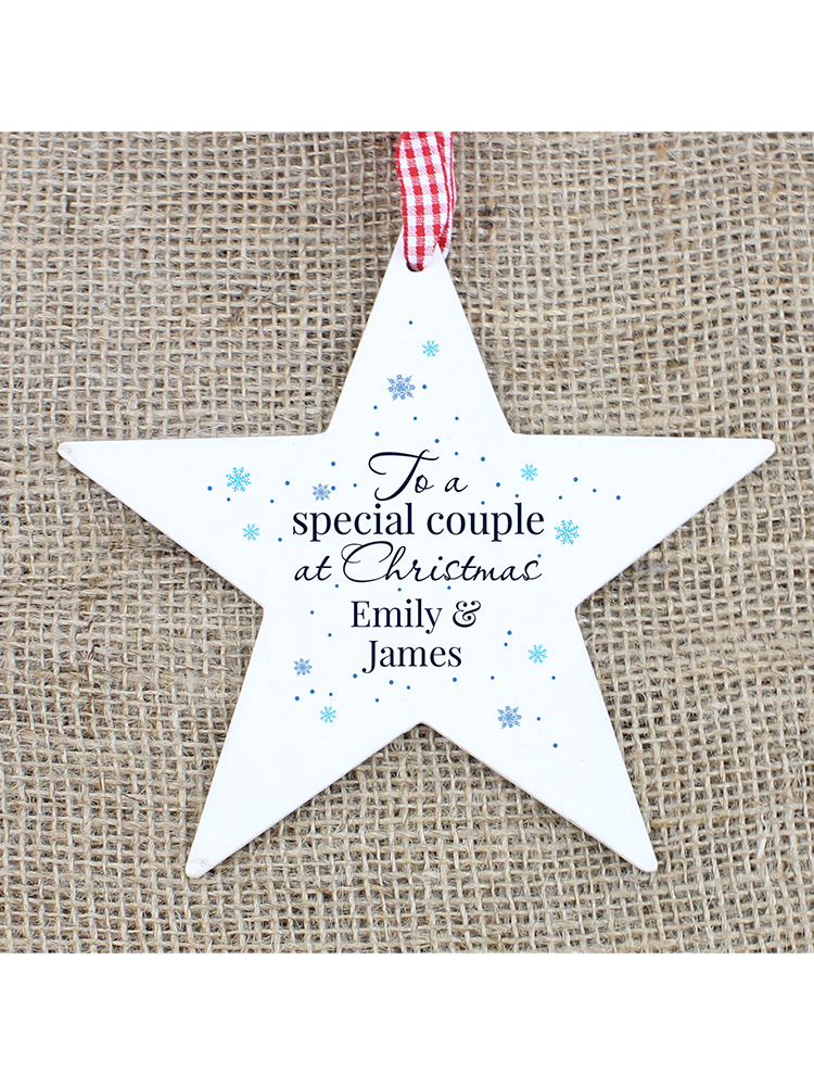 Personalised 'Special Couple' Wooden Star Decoration