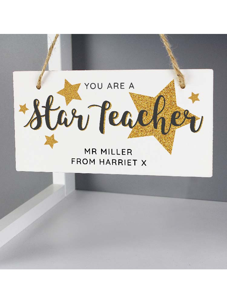 Personalised You Are A Star Teacher Wooden Sign