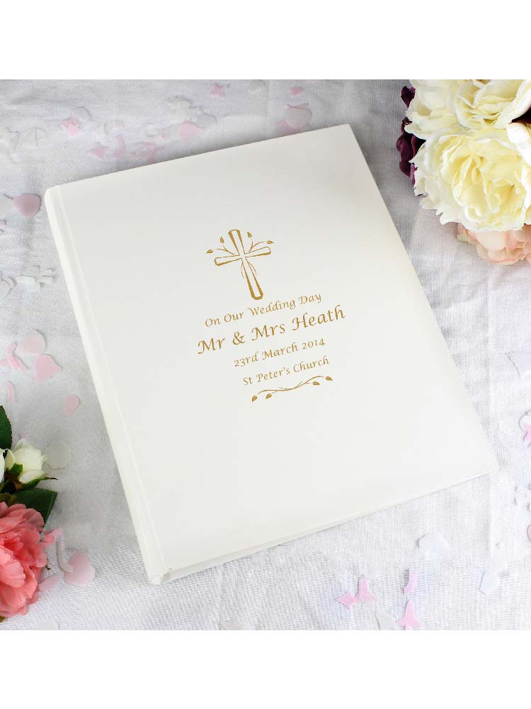 Personalised Gold Cross Traditional Album