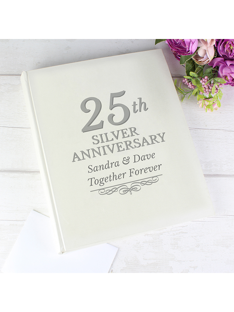 Personalised 25th Silver Anniversary Traditional Album