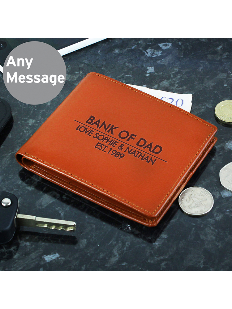 Personalised Classic Tan Leather Wallet