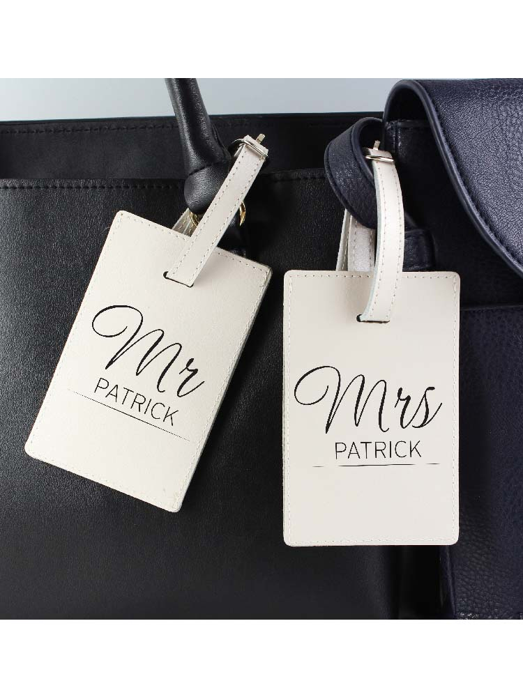 Personalised Couples Classic Cream Luggage Tags