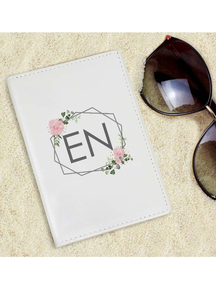 Personalised Floral Cream Passport Holder