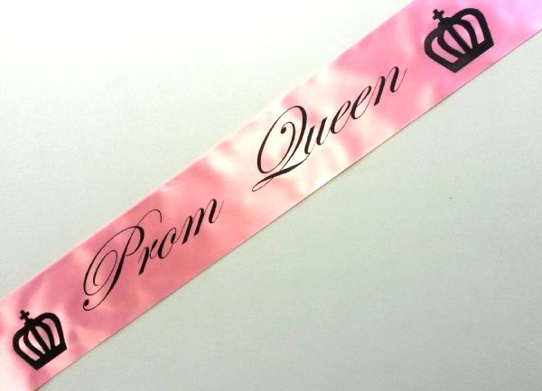 Prom Queen Pink Satin Sash 